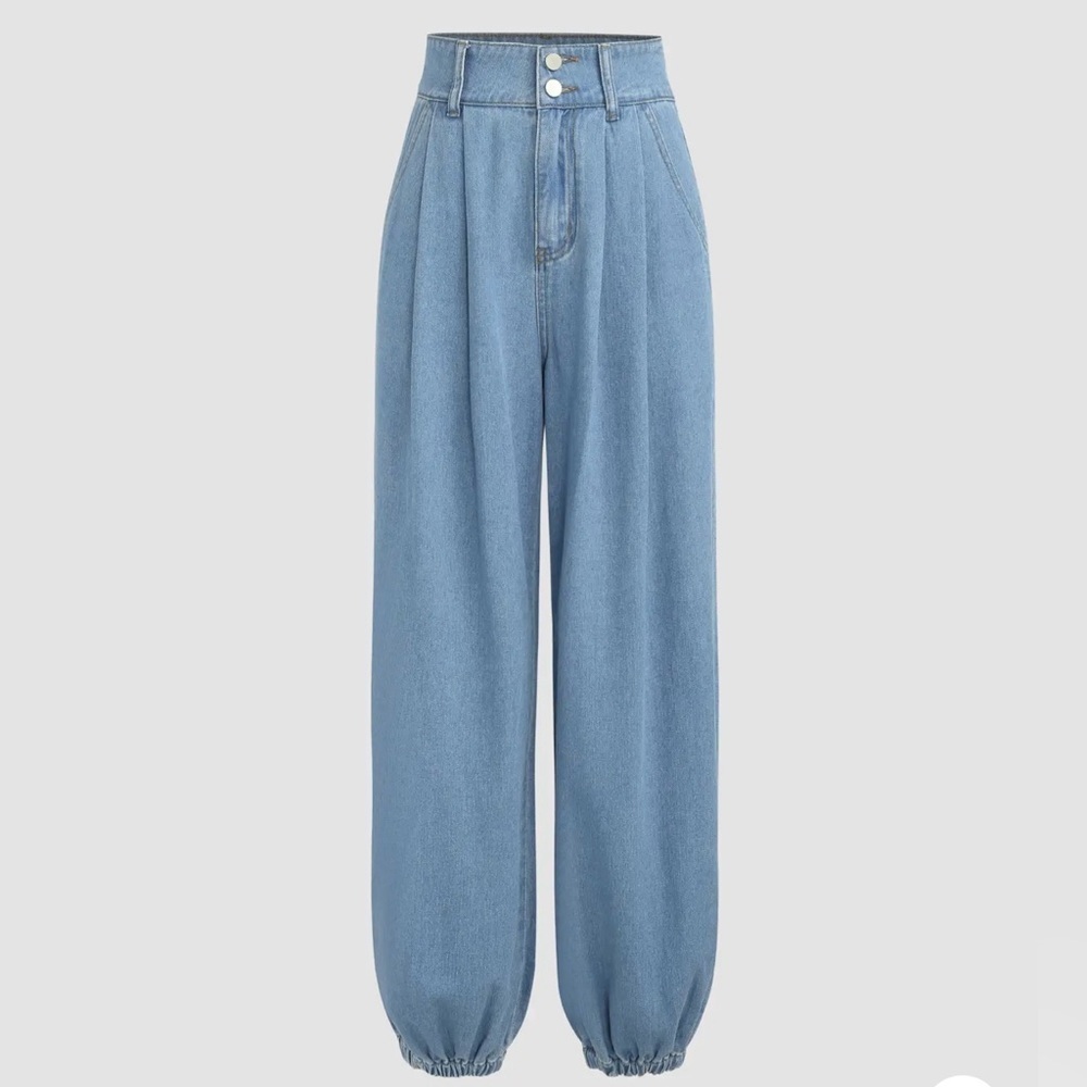 Cider denim pleated joggers